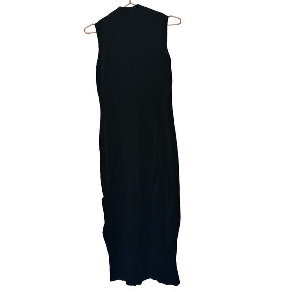 NICHOLAS Women's Compact Column Black Mock Neck Side Slit Midi Dress Size Large - Picture 3 of 12